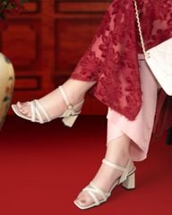 Sandal Cao Gót Hạnh Dung Quai Mảnh Đan Chéo HD12274AM