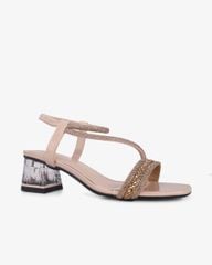 Sandal Cao Gót Hạnh Dung Đính Đá Nhiều Quai Chéo HD12282AM
