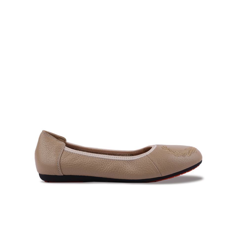 Giày Búp Bê Hạnh Dung Thêu Nguyệt Quế HD2221AX