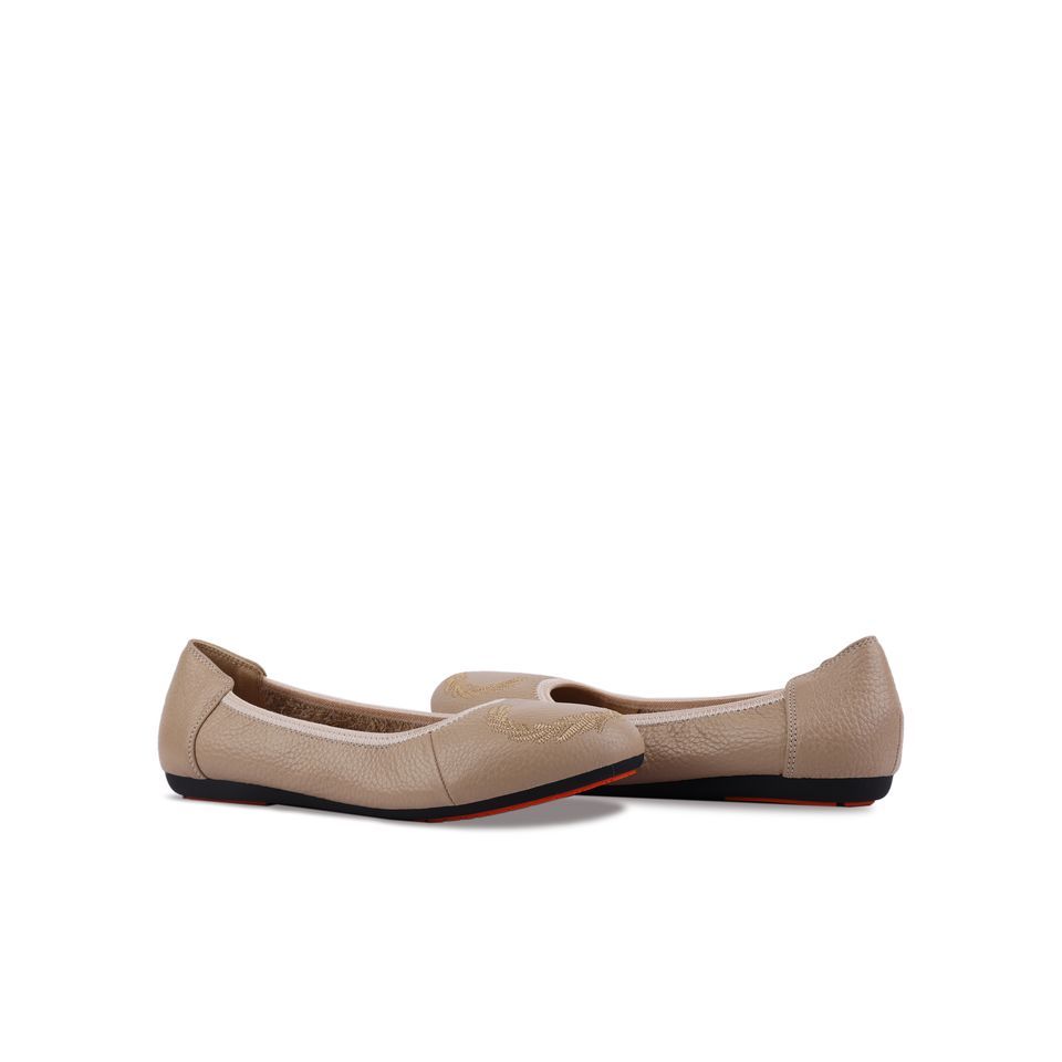 Giày Búp Bê Hạnh Dung Thêu Nguyệt Quế HD2221AX