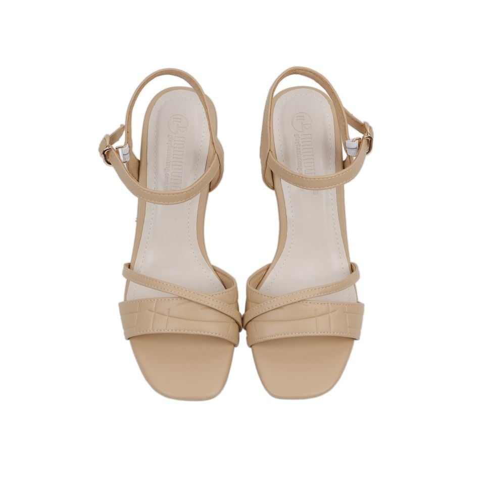 Sandal Cao Gót Hạnh Dung Bản Ngang Dây Mảnh HD27141BI