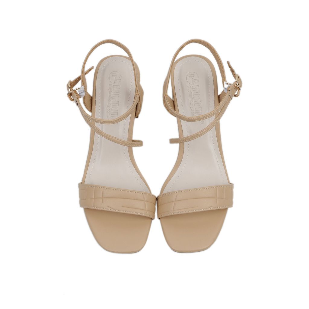 Sandal Cao Gót  Hạnh Dung Quai Ngang Gót Vuông HD27143BI
