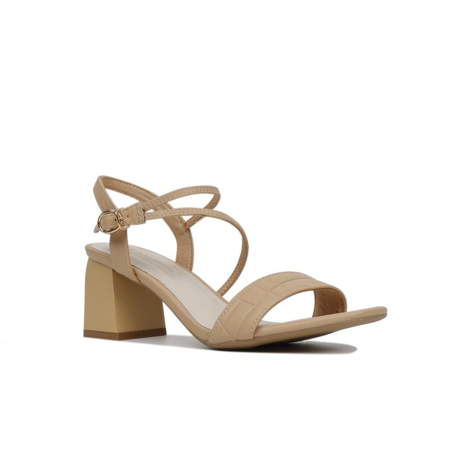 Sandal Cao Gót  Hạnh Dung Quai Ngang Gót Vuông HD27143BI