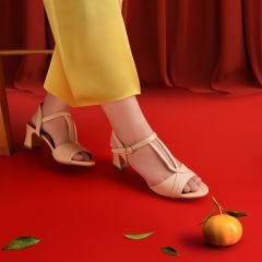 Sandal Cao Gót Hạnh Dung Bản Ngang Nối Dây HD27146BI