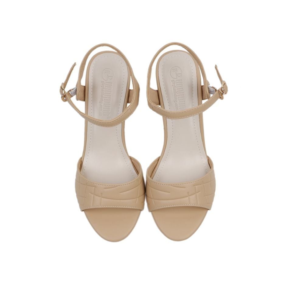 Sandal Cao Gót Hạnh Dung Quai Họa Tiết HD27151BI
