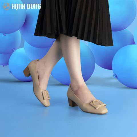 Giày Cao Gót Hạnh Dung Khóa Nơ HD27160BI