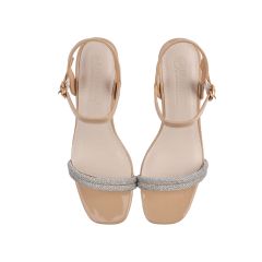 Sandal Cao Gót Hạnh Dung Dây Đính Đá HD27187BI