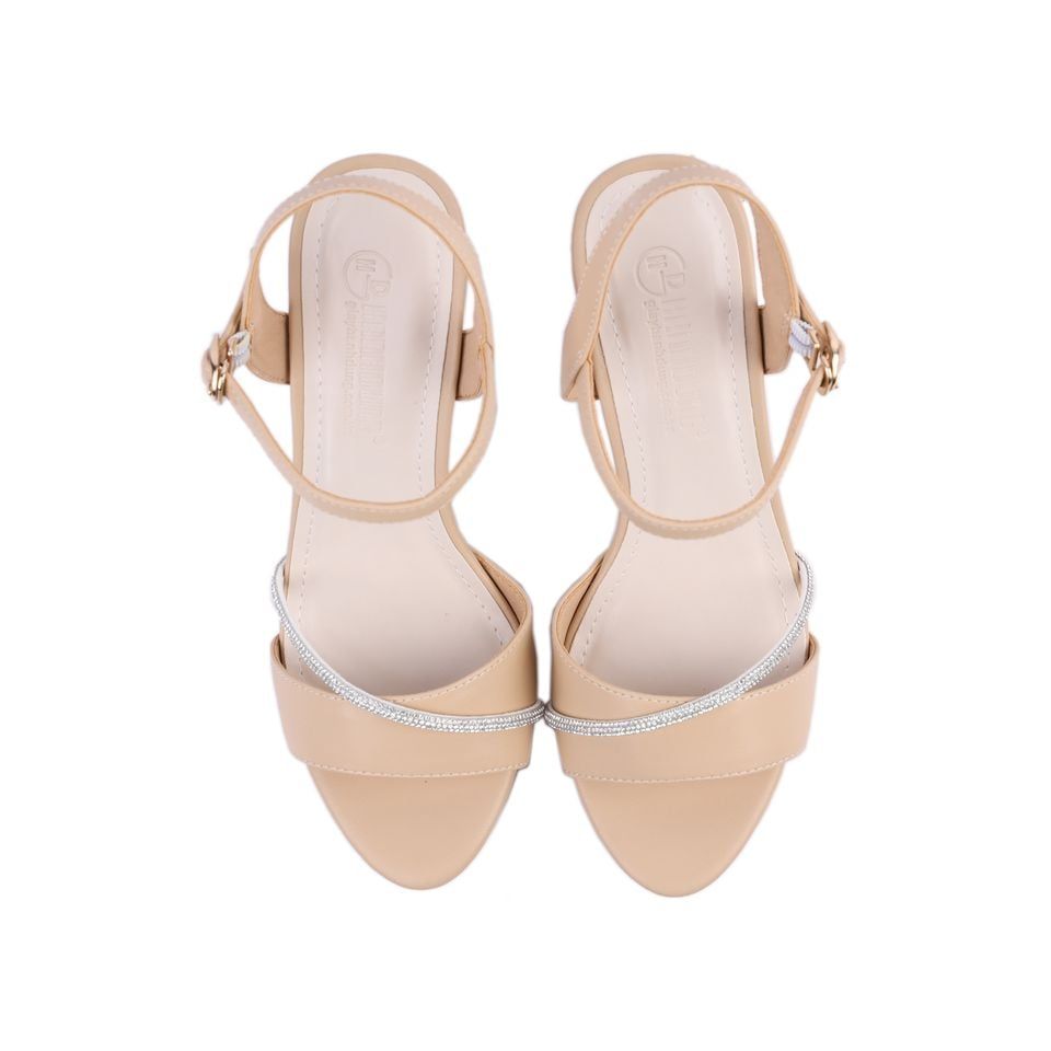 Sandal Cao Gót Hạnh Dung Quai Phối Xoàn Mảnh HD27193BI