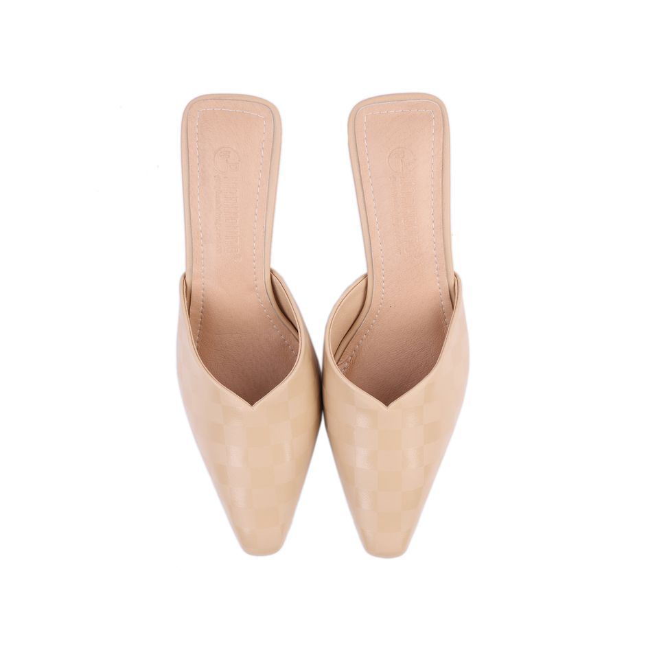 Dép Bít Mũi Hạnh Dung Họa Tiết Caro HD27205BI