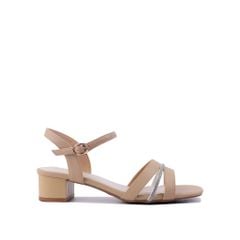 Sandal Cao Gót Hạnh Dung Dây Ngang Phối Xoàn HD27217BI
