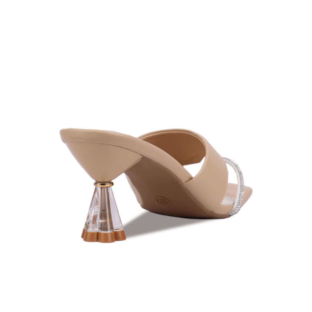 Dép Cao Gót Hạnh Dung Xỏ Ngón Cách Điệu HD27219BI