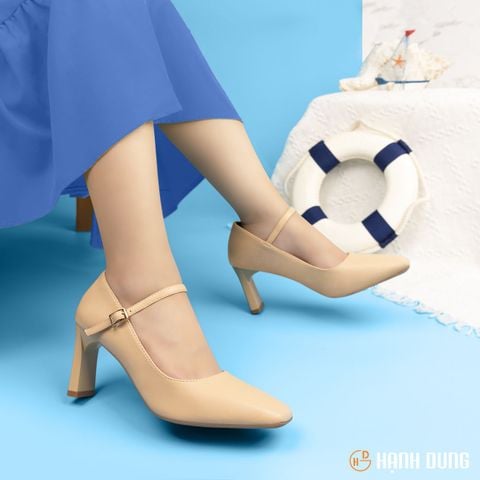 Giày Cao Gót Hạnh Dung Mũi Vuông HD27223BI