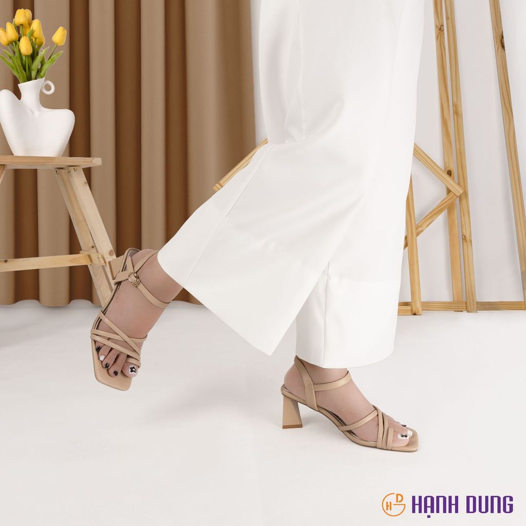 Sandal Cao Gót Hạnh Dung Dây Mảnh Xỏ Ngón HD27224BI