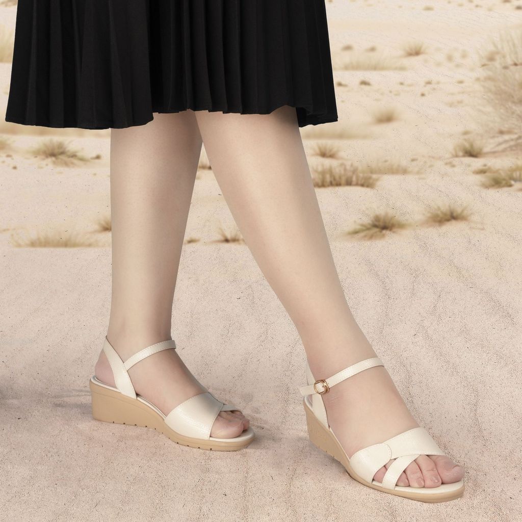 Sandal Xuồng Hạnh Dung Quai Bản Vân Cách Điệu HD27254BI