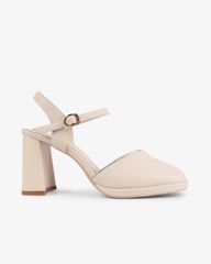 Sandal Cao Gót Hạnh Dung Gót Trụ Mũi Tròn Thanh Lịch HD27255BI