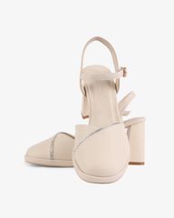Sandal Cao Gót Hạnh Dung Gót Trụ Mũi Tròn Thanh Lịch HD27255BI