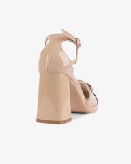 Sandal Cao Gót Hạnh Dung Bít Hậu Mũi Phối Bóng HD27256BI