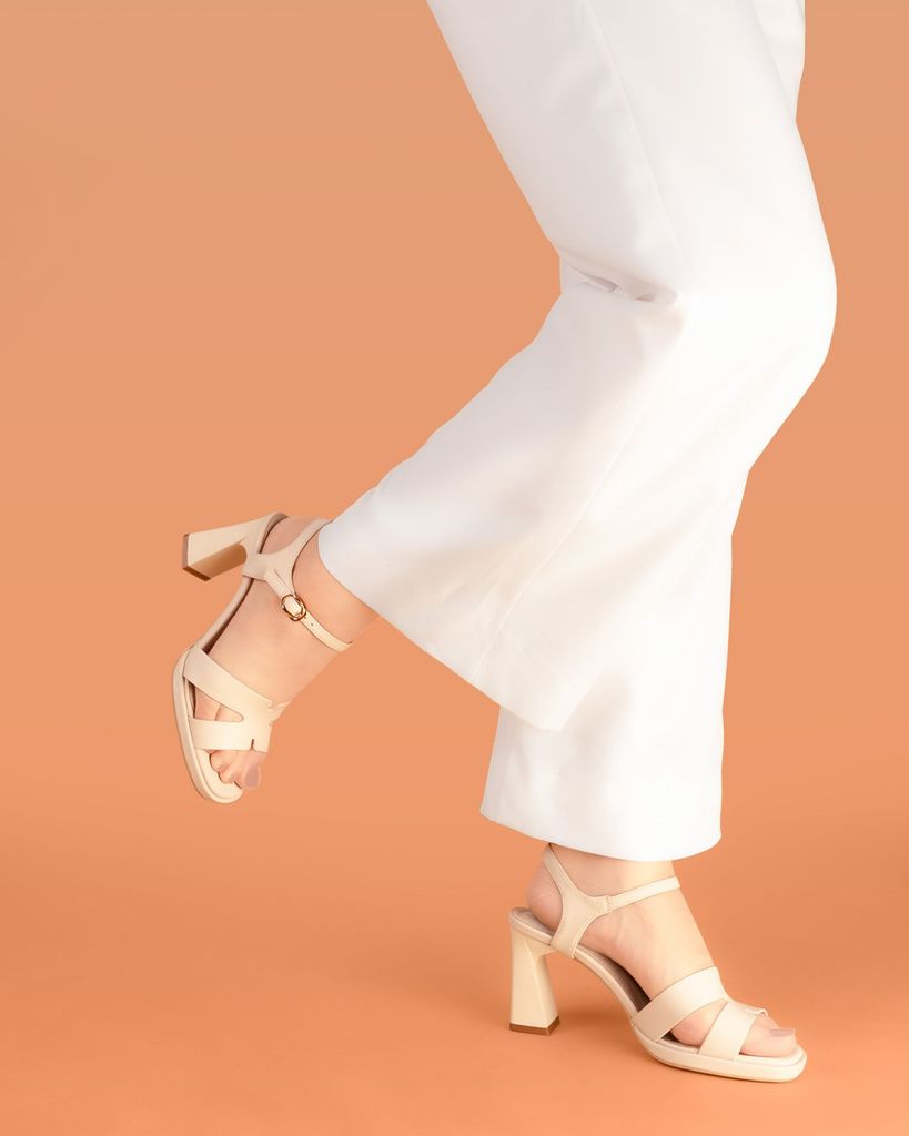 Sandal Cao Gót Hạnh Dung Quai Chữ H Gót Cách Điệu HD27261BI