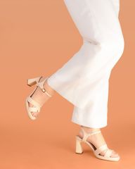 Sandal Cao Gót Hạnh Dung Quai Chữ H Gót Cách Điệu HD27261BI