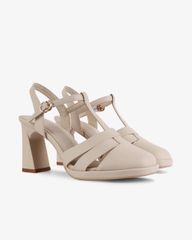 Sandal Cao Gót Hạnh Dung Quai T-Strap Mũi Tròn HD27262BI