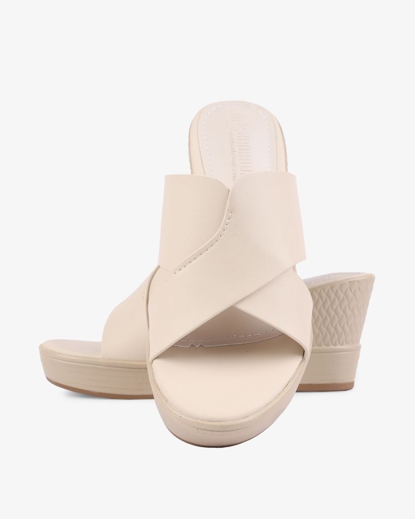 Dép Đế Xuồng Hạnh Dung Chéo Đắp HD27268BI