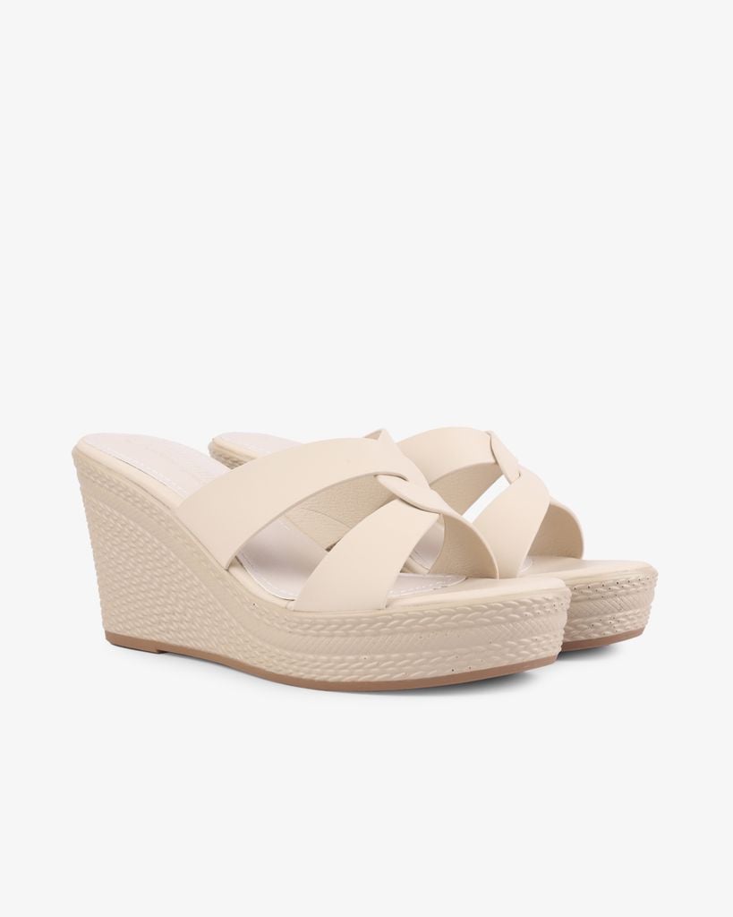 Dép Đế Xuồng Hạnh Dung Quai Luồn Chéo HD27269BI