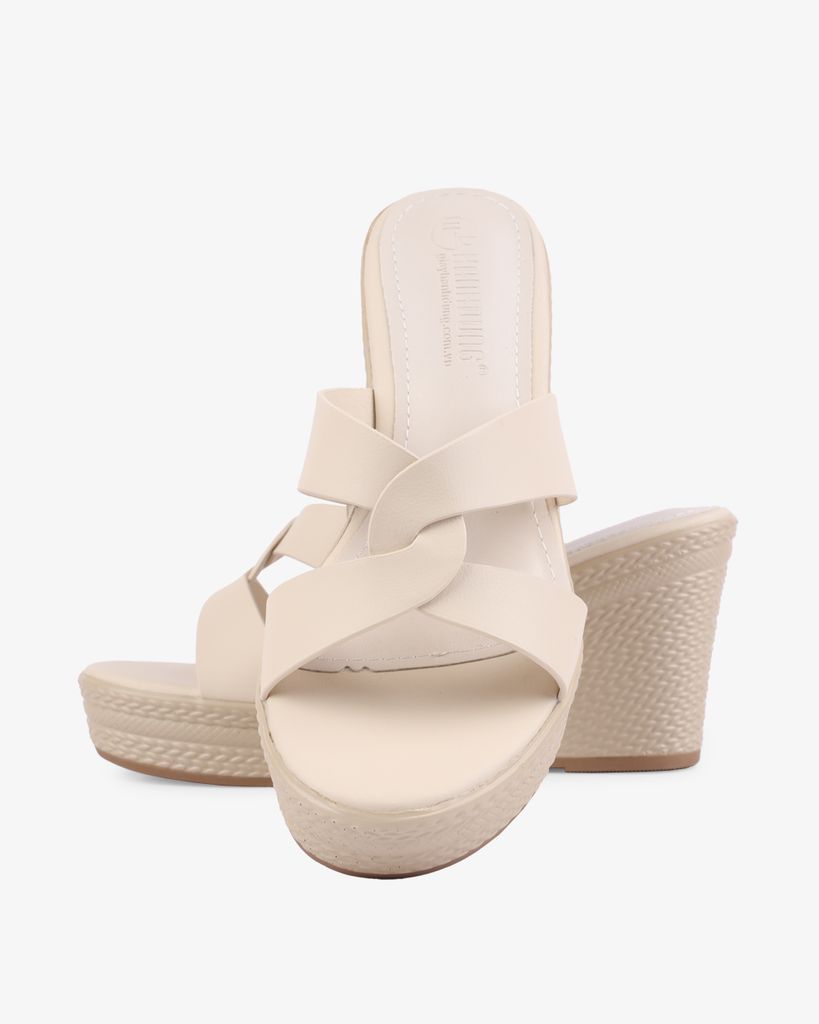 Dép Đế Xuồng Hạnh Dung Quai Luồn Chéo HD27269BI