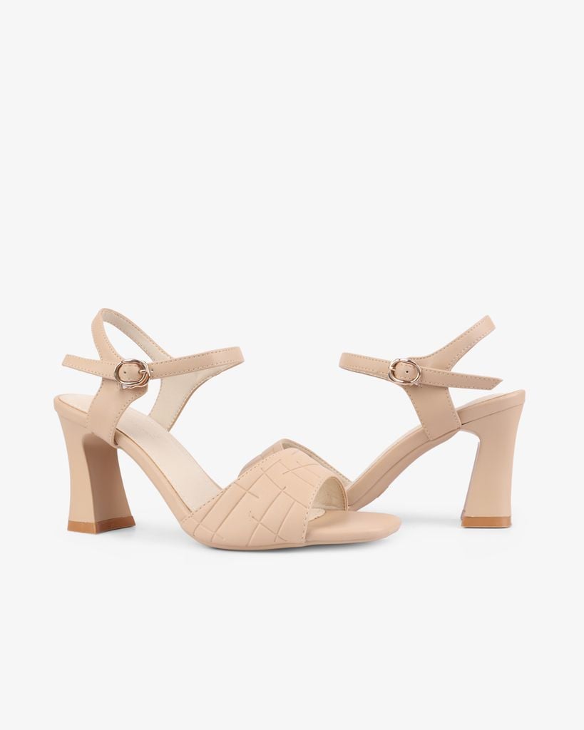 Sandal Cao Gót Hạnh Dung Quai Bản Cách Điệu HD27270BI