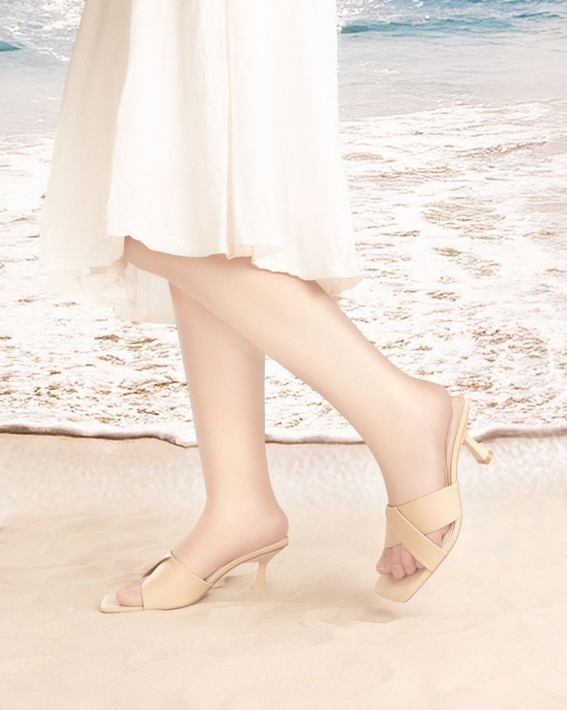 Dép Cao Gót Hạnh Dung Gót Nhọn Quai Thanh Lịch HD27271BI