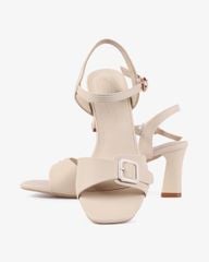 Sandal Cao Gót Hạnh Dung Quai Ngang Khóa Nịt HD27276BI