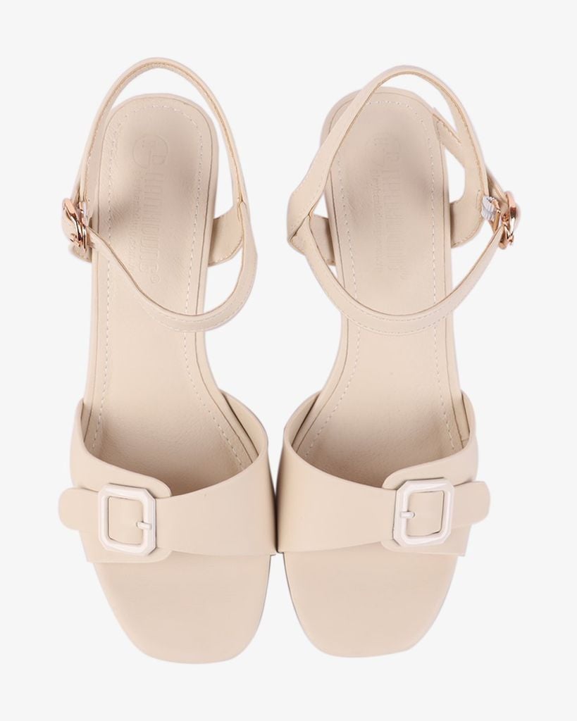 Sandal Cao Gót Hạnh Dung Quai Ngang Khóa Nịt HD27276BI