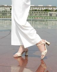 Sandal Cao Gót Hạnh Dung Quai Ngang Khóa Nịt HD27276BI