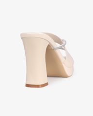 Dép Cao Gót Hạnh Dung Quai Khoét Dây Xoàn HD27281BI