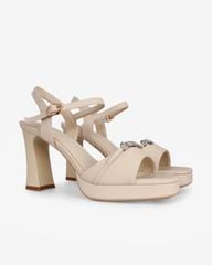 Sandal Cao Gót Hạnh Dung Bản Ngang Dây Khóa HD27283BI
