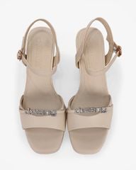 Sandal Cao Gót Hạnh Dung Bản Ngang Dây Khóa HD27283BI