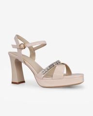 Sandal Cao Gót Hạnh Dung Quai Chéo Khóa HD27284BI