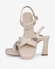 Sandal Cao Gót Hạnh Dung Quai Chéo Khóa HD27284BI