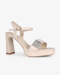 Sandal Cao Gót Hạnh Dung Quai Ngang Khóa Xoàn HD27286BI