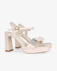 Sandal Cao Gót Hạnh Dung Quai Ngang Khóa Xoàn HD27286BI