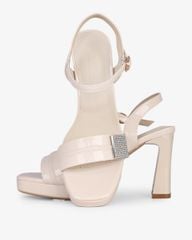 Sandal Cao Gót Hạnh Dung Quai Ngang Khóa Xoàn HD27286BI