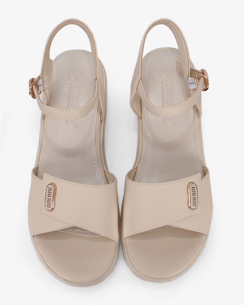 Sandal Đế Xuồng Hạnh Dung Bản Đắp Khóa HD27287BI