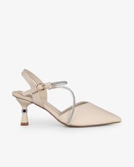 Sandal Cao Gót Hạnh Dung Bít Mũi Dây Xoàn HD27289BI