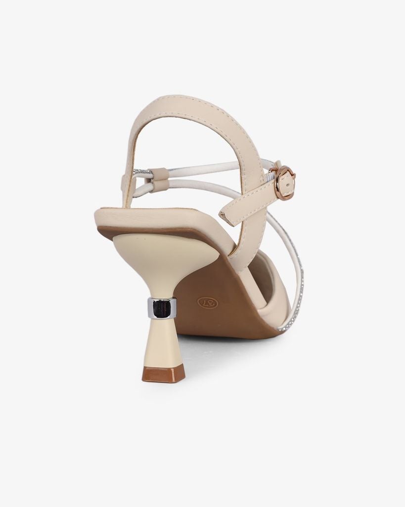 Sandal Cao Gót Hạnh Dung Bít Mũi Dây Xoàn HD27289BI