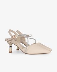 Sandal Cao Gót Hạnh Dung Bít Mũi Dây Xoàn HD27289BI