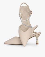 Sandal Cao Gót Hạnh Dung Bít Mũi Dây Xoàn HD27289BI