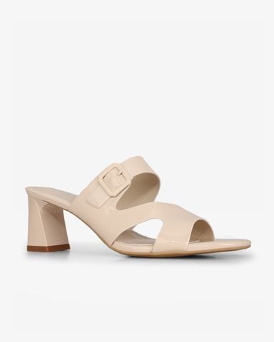 Dép Cao Gót Hạnh Dung Quai Bản To Khoét HD27302BI