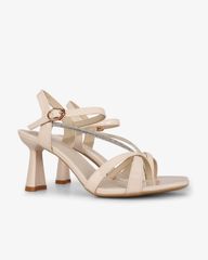 Sandal Cao Gót Hạnh Dung Quai Mảnh Đính Xoàn HD27303BI