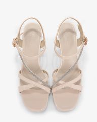 Sandal Cao Gót Hạnh Dung Quai Mảnh Đính Xoàn HD27303BI