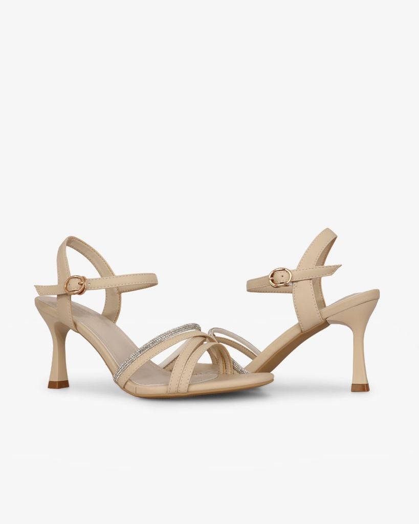 Sandal Cao Gót Hạnh Dung Nhiều Dây Chéo HD27304BI