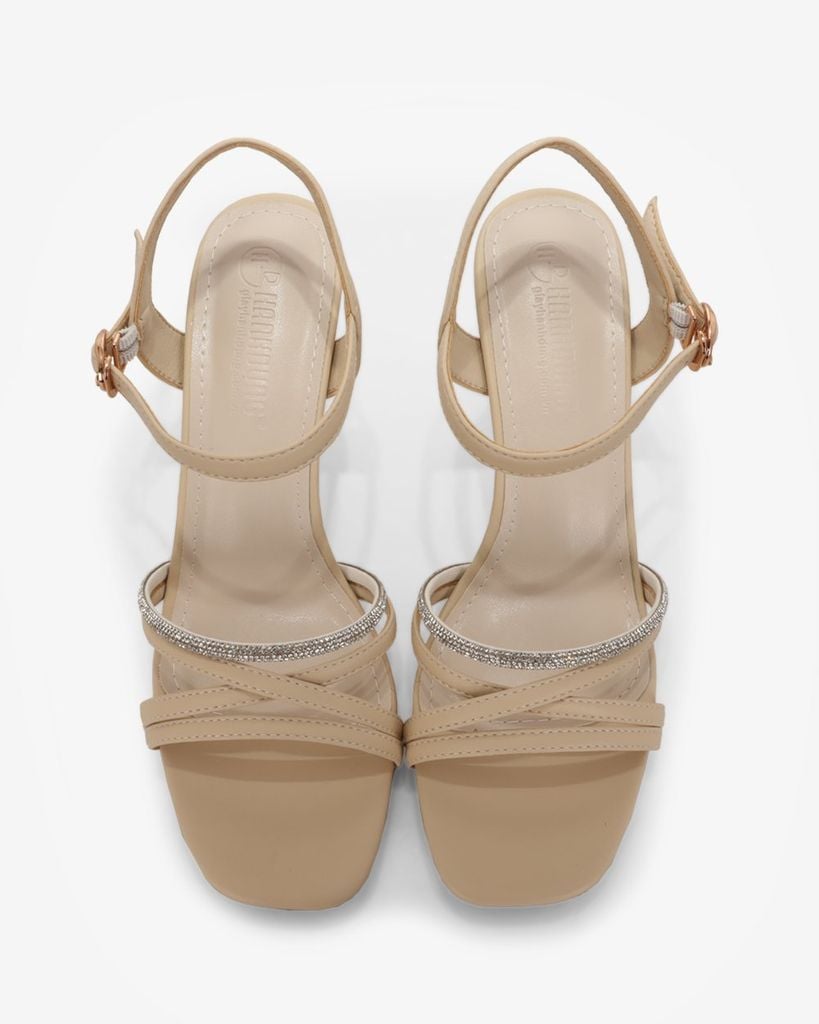 Sandal Cao Gót Hạnh Dung Nhiều Dây Chéo HD27304BI